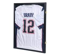 KCRasan Jersey Display Frame Case - Large Lockable Frames Shadow Box with UV Protection for Baseball Basketball Football Soccer Hockey Sport Shirt Black Finish (Black)