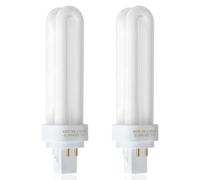 kcrnw 2 PCS 18W G24q-2 Compact Fluorescent Lamp 4 Pin 220V PLC Light Bulb 1200LM 4000K Natural White 2U Double Tube Energy Saving Lamps, Non-dimmable for Office Porch Corridor Bathroom Living Room