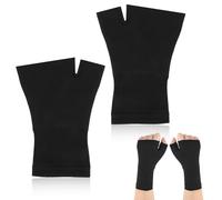 kcrnw 2 Pcs Wrist and Thumb Support Gloves Compression Comfort Stability Breathable Elastic for Women Men Sports Daily Wear Applies to Hand Instability Carpal Tunnel Sprain Joint Pain Black M