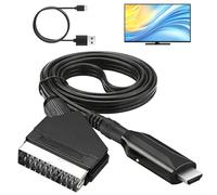 kcrnw SCART to HDMI Converter with USB Cable SCART Input to HDMI Output Lead Video Audio HD 720/1080P Converter Connection for DVD Player HDTV Monitor Projector STB VHS Xbox PS3 Sky Blu-Ray