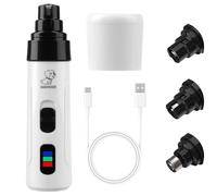 kcrnw Silent Dog Nail Grinder Cordless Electric Pet Nail Trimmer USB Rechargeable Dog Claw Grinders Low Noise Diamond Bit Nails Clippers File Trimmer for Dogs & Cat
