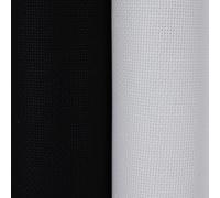 KCS 2 pc of 38cmx45cm Counted Cross Stitch Cotton Aida Cloth needlework Fabric (White+Black,18CT)