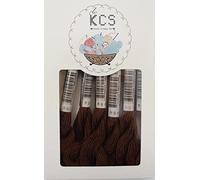 KCS 25 M/Skein Mercerized Pearl Cotton Crochet Needlepoint Thread,Size 5,6 skeins,Coffee Brown vy dk