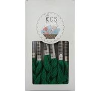 KCS 25 M/Skein Mercerized Pearl Cotton Crochet Needlepoint Thread,Size 5,6 skeins,Emerald Green vy dk