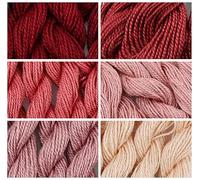 KCS 25 M/Skein Mercerized Pearl Cotton Crochet Needlepoint Thread,Size 5,6 skeins,Mixed Color 03