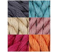 KCS 25 M/Skein Mercerized Pearl Cotton Crochet Needlepoint Thread,Size 5,6 skeins,Mixed Color 27