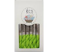 KCS 25 M/skein Mercerized Pearl Cotton crochet needlepoint Thread,Size 5,6 skeins,Parrot green it
