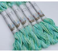 KCS Big skeins of 25 Meters Size 25 Color Variegated Cross Stitch Stranded Threads,6 skeins,4040