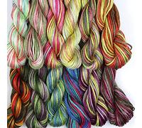 KCS Big skeins of 25 Meters/Skein Size 25 Color Variegated Cross Stitch Stranded Threads,12 skeins,01