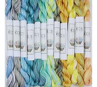 KCS Big skeins of 25 Meters/skein Size 25 Color Variegated Cross Stitch Stranded Threads,12 skeins,04