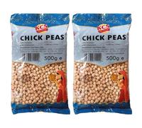 KCS Chick Peas 500g (Pack of 2) - Dried Chickpeas (Garbanzo Beans/Kabuli Chana) - Suitable for Curries, Salads & Cooking - Total 1kg