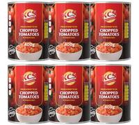 KCS Chopped Tomatoes 400gm (Pack of 6) - Juicy Sun-Ripened Tomatoes | No Preservatives | Ready to Use | Vegan Friendly | Ideal for Curries, Pasta, Soups & Sauces | BPA-Free Tin