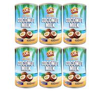 KCS Coconut Milk 400ml x 6 | Rich & Creamy Coconut Milk | Suitable for Curries, Soups, Desserts & Cooking | 2.4L Total