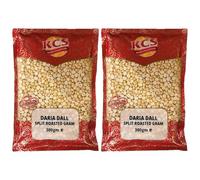 KCS Daria Dal Split Roasted Gram 300g (Pack of 2) - Roasted Chana Dal (Daliya/Roasted Gram) - Suitable for Snacks, Chutney & Cooking - Total 600g
