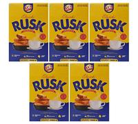KCS Elaichi Rusk 400g x 5 | Cardamom Flavoured Rusk Biscuits | Crispy Tea Toast | Suitable for Tea Time Snacking & Dipping | 2kg Total