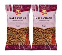 KCS Kala Chana 1kg x 2 - Brown Chickpeas | Ideal for Curries, Salads, Snacks & Stews | Pack of 2