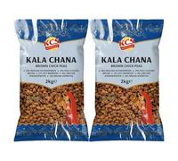 KCS Kala Chana 2kg x 2 - Black Chickpeas | Ideal for Curries, Salads, Snacks & Stews | Pack of 2