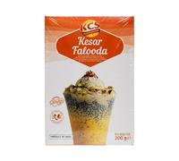 KCS Kesar Falooda Mix 200g | Saffron Flavoured Dessert | Instant Drink & Dessert Mix | Suitable for Milk-Based Falooda & Sweet Beverages | 200g Pack