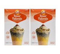 KCS Kesar Falooda Mix 200g x 2 | Saffron Flavoured Dessert| Instant Drink & Dessert Mix | Suitable for Milk-Based Falooda & Sweet Beverages | 400g Total