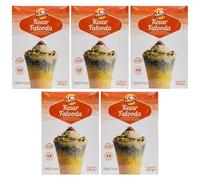 KCS Kesar Falooda Mix 200g x 5 | Saffron Flavoured Dessert| Instant Drink & Dessert Mix | Suitable for Milk-Based Falooda & Sweet Beverages | 1kg Total