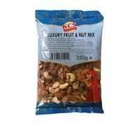 KCS Luxury Fruit & Nut 250g - Mixed Dried Fruits and Nuts Snack Mix - Suitable for Snacking, Desserts & Baking - 250g Pack