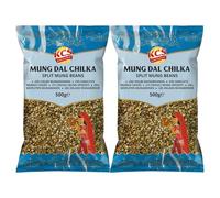 KCS Mung Dal Chilka 500g x 2 - Split Green Lentils with Husk | Ideal for Curries, Soups & Snacks | High-Protein Plant-Based Legume | Pack of 2