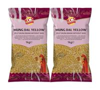 KCS Mung Dal Yellow 1kg x 2 - Split Yellow Mung Beans | Ideal for Dal, Soups, Stews & Curries | High-Protein Plant-Based Legume | Pack of 2