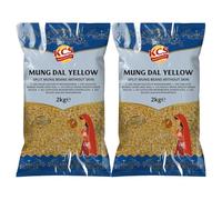KCS Mung Dal Yellow 2kg x 2 - Split Yellow Mung Beans | Ideal for Dal, Soups, Stews & Curries | High-Protein Plant-Based Legume | Pack of 2