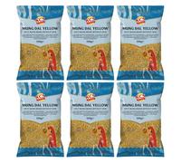KCS Mung Dal Yellow 500g x 6 - Split Yellow Mung Beans | Ideal for Dal, Soups, Stews & Curries | High-Protein Plant-Based Legume | Pack of 6