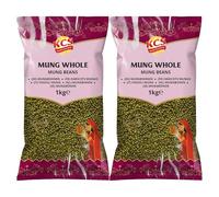 KCS Mung Whole 1kg x 2 - Whole Green Mung Beans | Ideal for Curries, Salads, Soups & Snacks | High-Protein Plant-Based Legume | Pack of 2