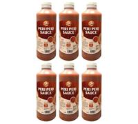 KCS Peri Peri Sauce 500ml x 6 - Spicy, Tangy, and Flavorful Sauce, Perfect for Dips, Marinades, Grilled Dishes, and Stir-Fries (Pack of 6)