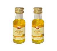 KCS Pineapple Flavouring Essence 28ml x 2 | Premium Food Grade Pineapple Extract for Baking, Cakes, Desserts, Ice Creams, Beverages & Confectionery