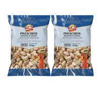 KCS Pistachio Roasted & Salted 250g x 2 - Crunchy Roasted Pistachios Lightly Salted | Tasty & Nutritious Snack for Tea-Time, Parties & Daily Munching | Pack of 2