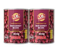 KCS Red Kidney Beans 400gm (Pack of 2) - Pre-Cooked Rajma in Salted Water | High Protein & Fibre | Ready to Use | Vegan Friendly | No Preservatives | BPA-Free Tin
