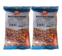 KCS Rose Coco Beans 500g (Pack of 2) - Dried Rose Coco Beans for Cooking, Curries, Soups, Stews & Vegan Recipes - Rich in Protein, Fiber & Nutrients - Total 1kg