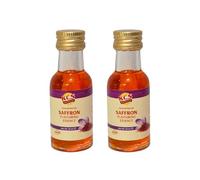 KCS Saffron Flavouring Essence 28ml x 2 | Premium Food Grade Kesar Extract for Baking, Sweets, Desserts, Ice Creams, Beverages & Confectionery