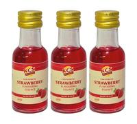 KCS Strawberry Flavouring Essence 28ml Pack of 3 | Concentrated Strawberry Flavour Essence | Suitable for Baking, Desserts & Beverages | Food Flavouring | 3 x 28ml Bottles