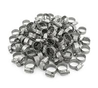 KCT 10-16mm Stainless Steel 304 Adjustable Hose Clips Pipe Clamps - Bulk Trade Pack of 50