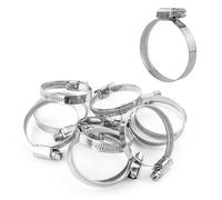KCT 10 Pack - 35mm-51mm Hose Pipe Clamps Adjustable 304 Stainless Steel Metal Clips for Flexible Tube Worm Drive