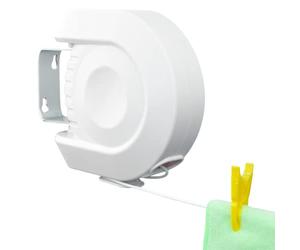 KCT 15m Wall Mountable Retractable Washing Lines - Single Line Outdoor Mounted Extending Clothes Drying Rack