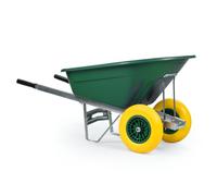 KCT 160L Big Wheelbarrow Green Garden Barrow Twin Wheel Plastic Cart