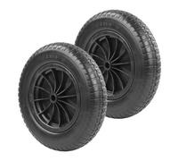 Kct 2 Pack 14" (3.50 - 8) Puncture Proof / Solid Heavy Duty Pu Wheelbarrow Wheel & Tyre