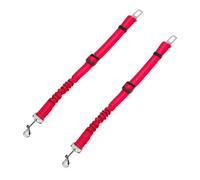 Kct 2 Pack Dog Seat Belt Clip Lead - Red