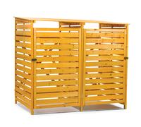 KCT 2 Pack Double Wheelie Bin Storage (4 x 240L) Store Shed Recycling Rubbish Dustbin Holder Outdoor Garden Hideaway Hider Box Cabinet Unit With Lid