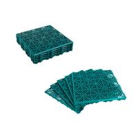 Kct 2 Pack - Green Garden Non Slip Interlocking Path Tiles - 10 Pieces Total