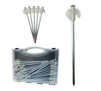 KCT 20 pc Glow In The Dark Galvanised Steel Tent Pegs Garden Camping Ground Stakes