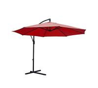 KCT 3.5m Large Burgundy Garden Cantilever Parasol Umbrella Patio Sun Shade with Tilt and Outdoor UV Protection