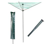Kct 3 Arm Outdoor Rotary Washing Clothes Line - 30M Drying Area - With Ground Spike And Protective Cover