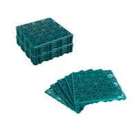 Kct 3 Pack - Green Garden Non Slip Interlocking Path Tiles - 15 Pieces Total