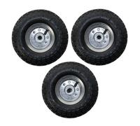 Kct 3 Pack Replacement 10" Inch Pneumatic Wheel Spare Rubber Tyre 4.10/3.50-4 Trailer Sack Barrow Truck Trolley Cart Trailer Tire